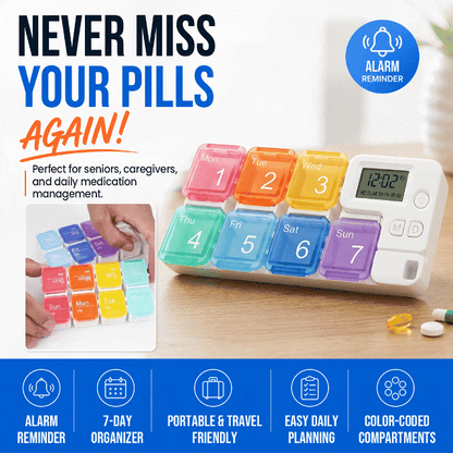 7-Day Electronic Pill Box with Timer Alarm