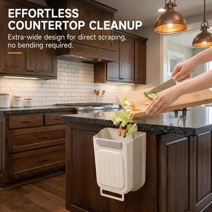 Hanging Kitchen Scrap Bin Space-Saving Cabinet Door Trash Can for Easy Food Prep Cleanup
