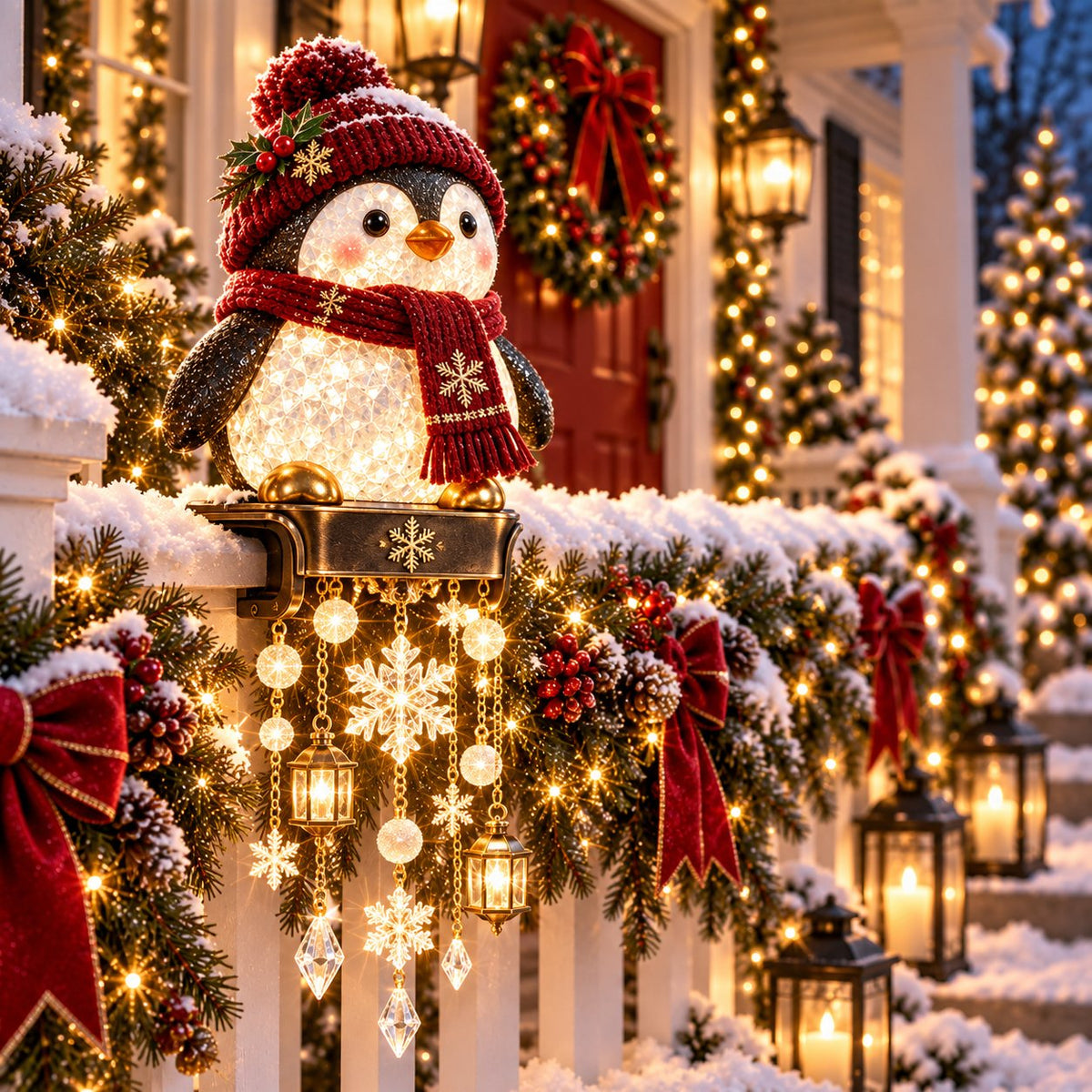 Christmas Porch Railing Lights 4 Festive Character Designs