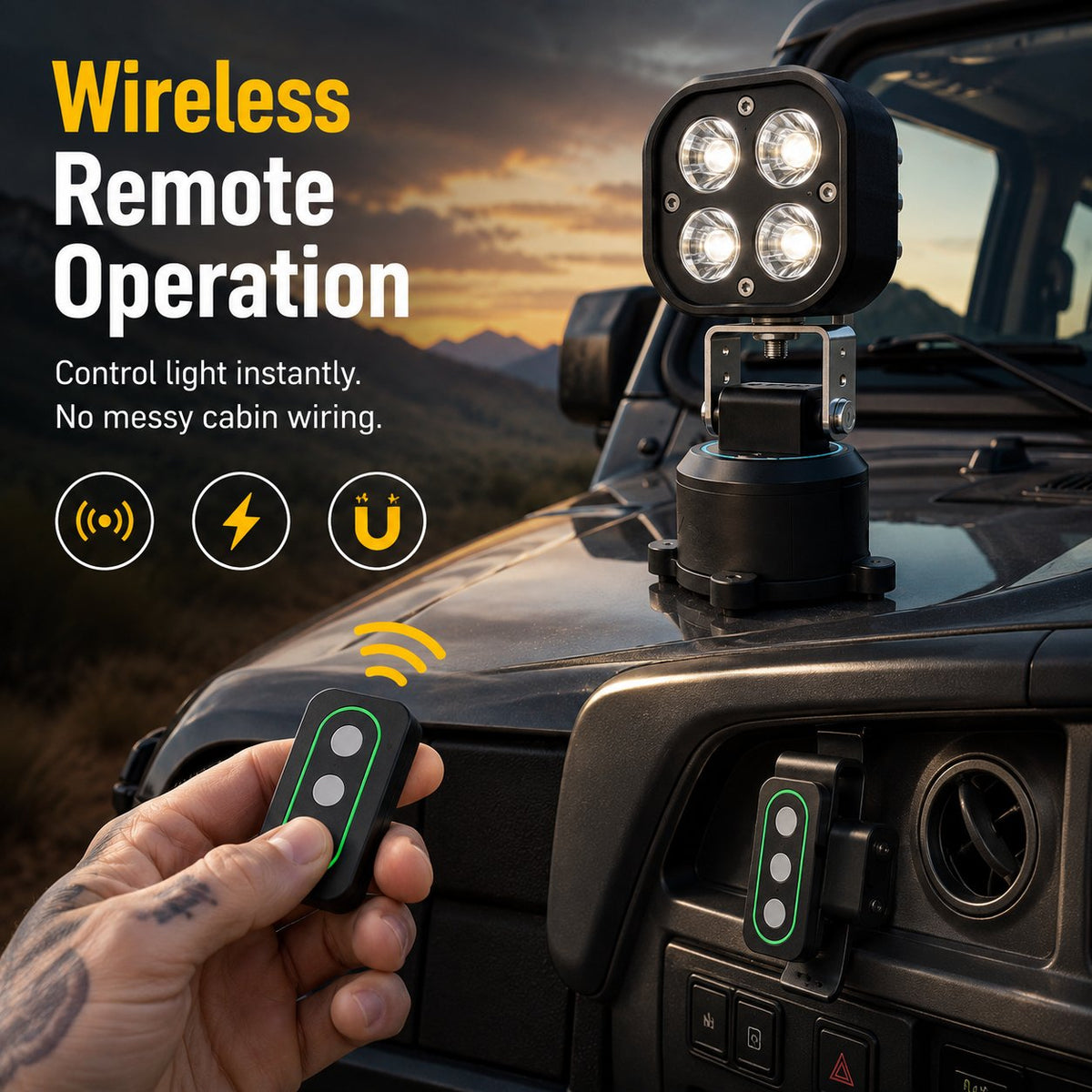 360 Omni Directional Magnetic LED Pod Light, Portable Camping LED Work Light for Outdoor, Car, Emergency