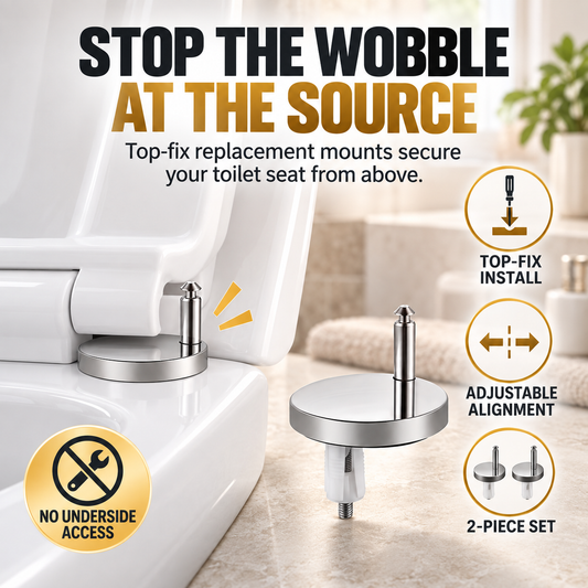 2-Pack Top-Fix Toilet Seat Hinge Bolts Adjustable Anti-Wobble Replacement Kit