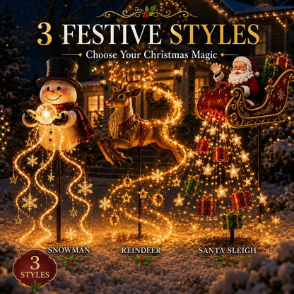2026 Santa s Flying Sleigh Gift Cascade Solar Christmas Garden Light