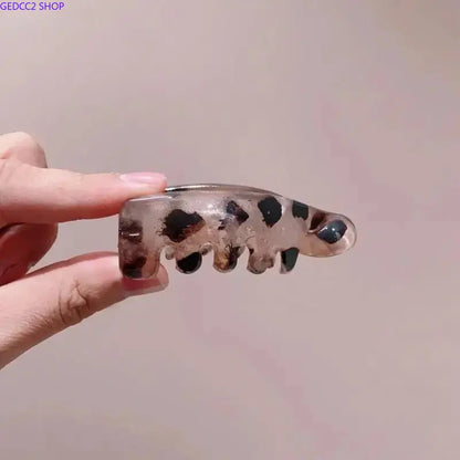 2026 4Pcs Mini Leopard Print Banana Hair Clips