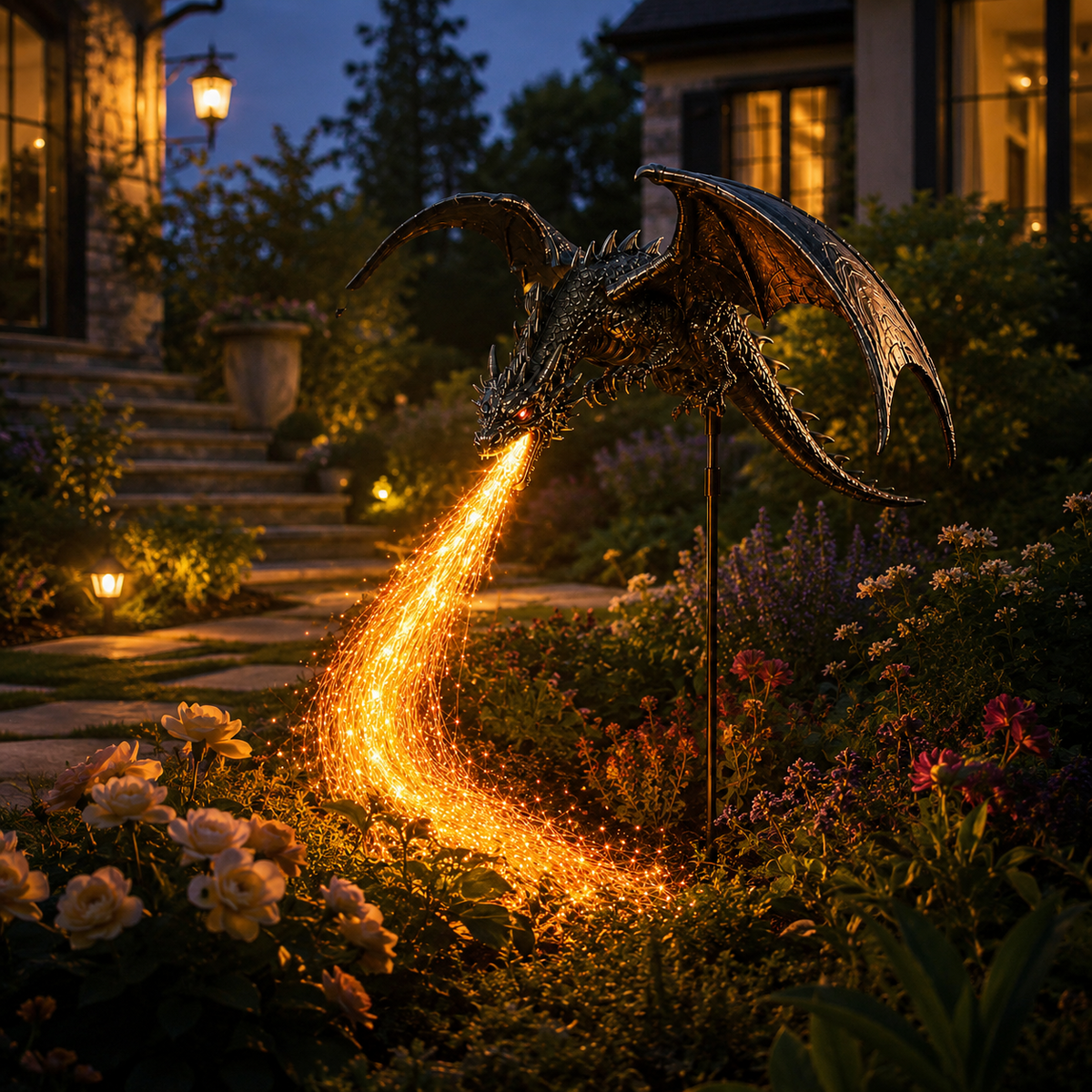2027 Fellime Dragon s Ember Solar Garden Decor