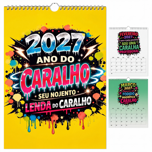 2027 Year of the Cu t Wall Calendar Bold Graffiti Humor Calendar
