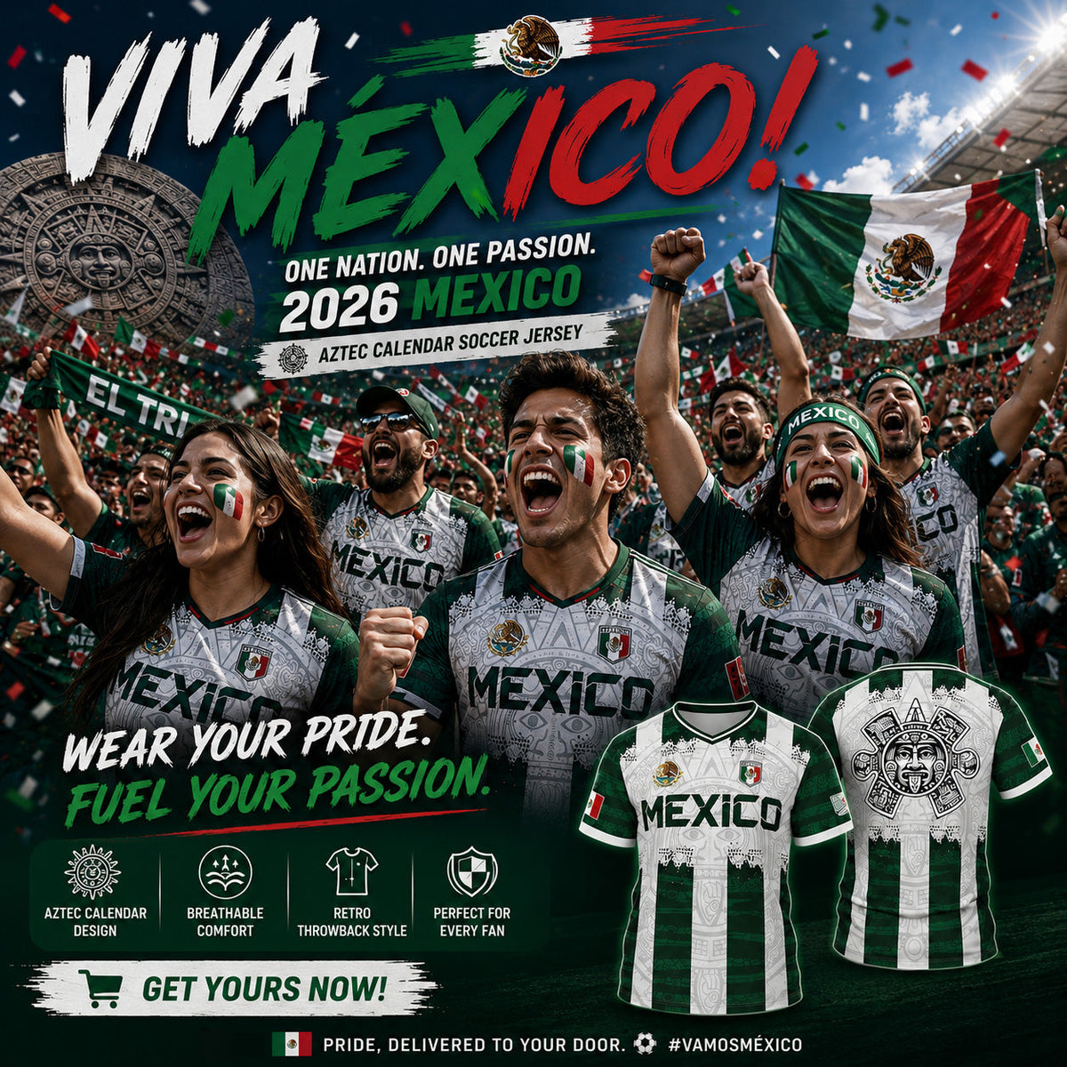 2026 Mexico Aztec Calendar Soccer Jersey
