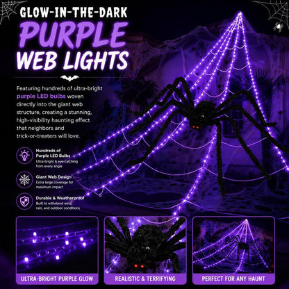 Halloween Sellers Halloween glowing spider web lights