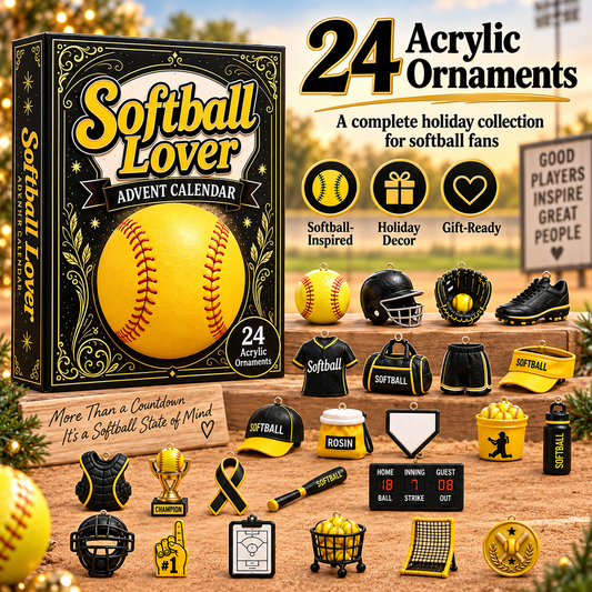 24 Days of Softball Spirit Christmas Advent Ornament Calendar