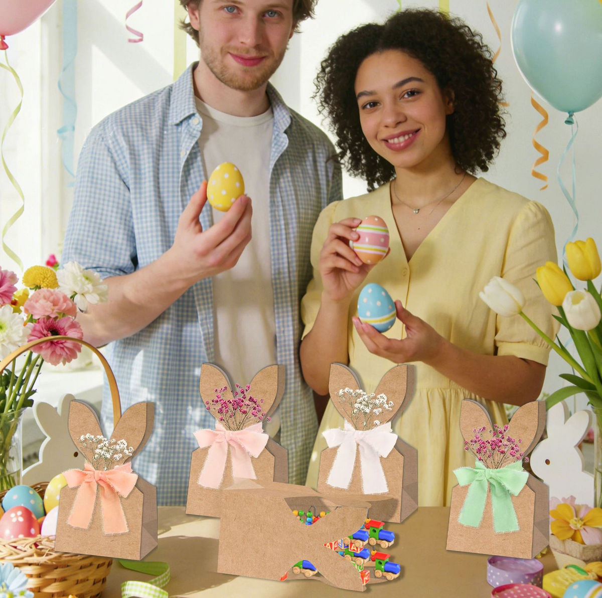 Easter Bunny Ear Kraft Bags | Cute Party Gift & Candy Packaging
