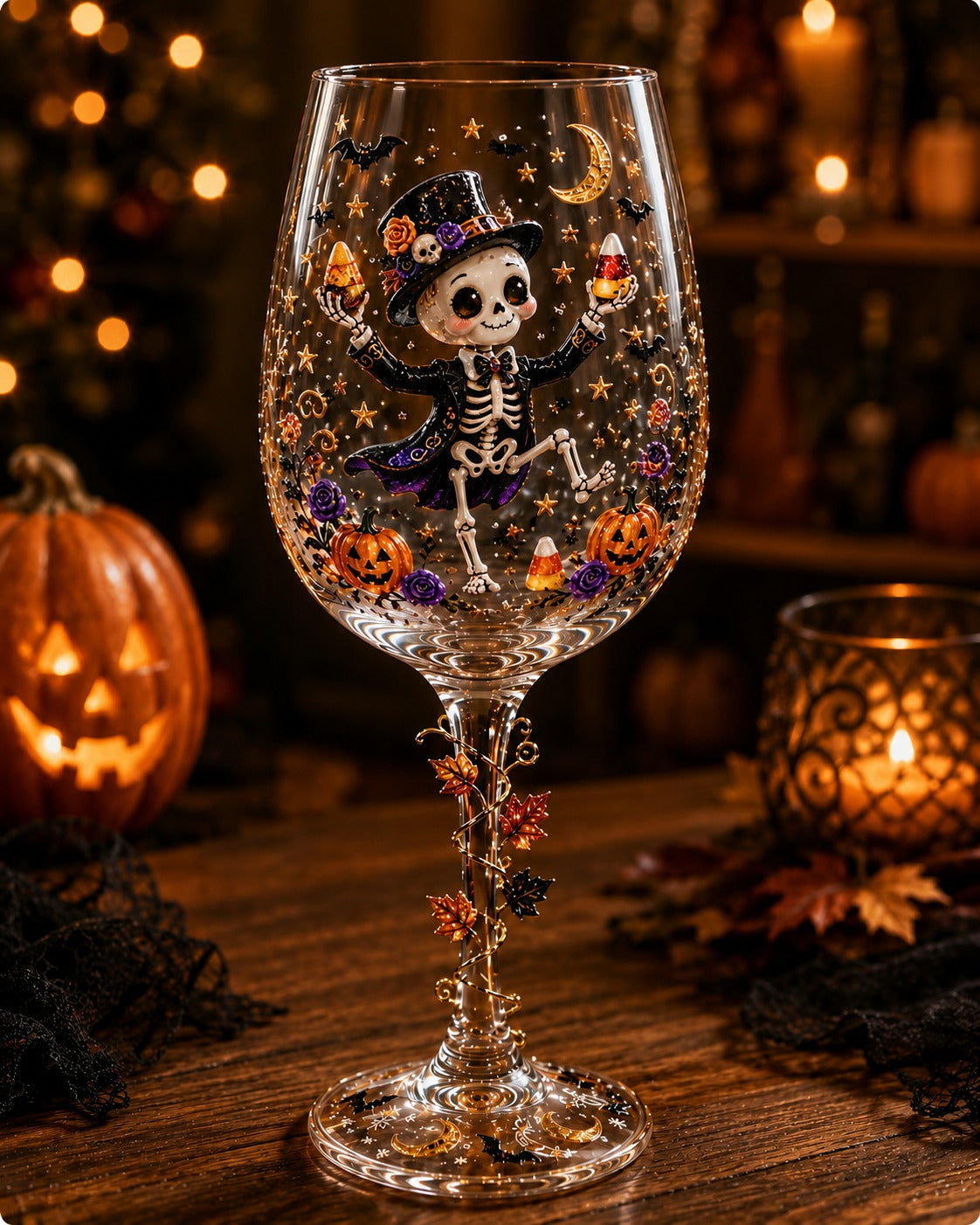 Halloween 3D Wine Glass Collection Gift Box Set