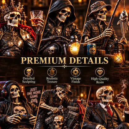 Bad to the Bone 6 Dark Humor Skeleton Collectibles for Men, Man Cave Decor & Unique Gifts