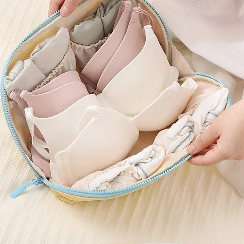 Portable Underwear Travel Organizer Separate Storage for Bras, Panties & Socks