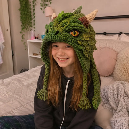 Fantasy Hood Hat DIY Crochet Kit | Premium Soft Yarn Materials with Step-by-Step Guide DIY Handmade Wearable Character