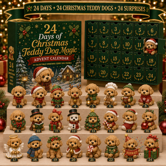 24 Days of Christmas Teddy Dog Magic Advent Calendar 24 Collectible Holiday Puppy Surprises