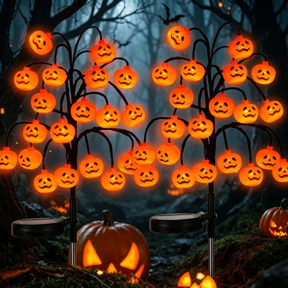 Pumpkin Solar Stake Lights Halloween Outdoor Yard Decor