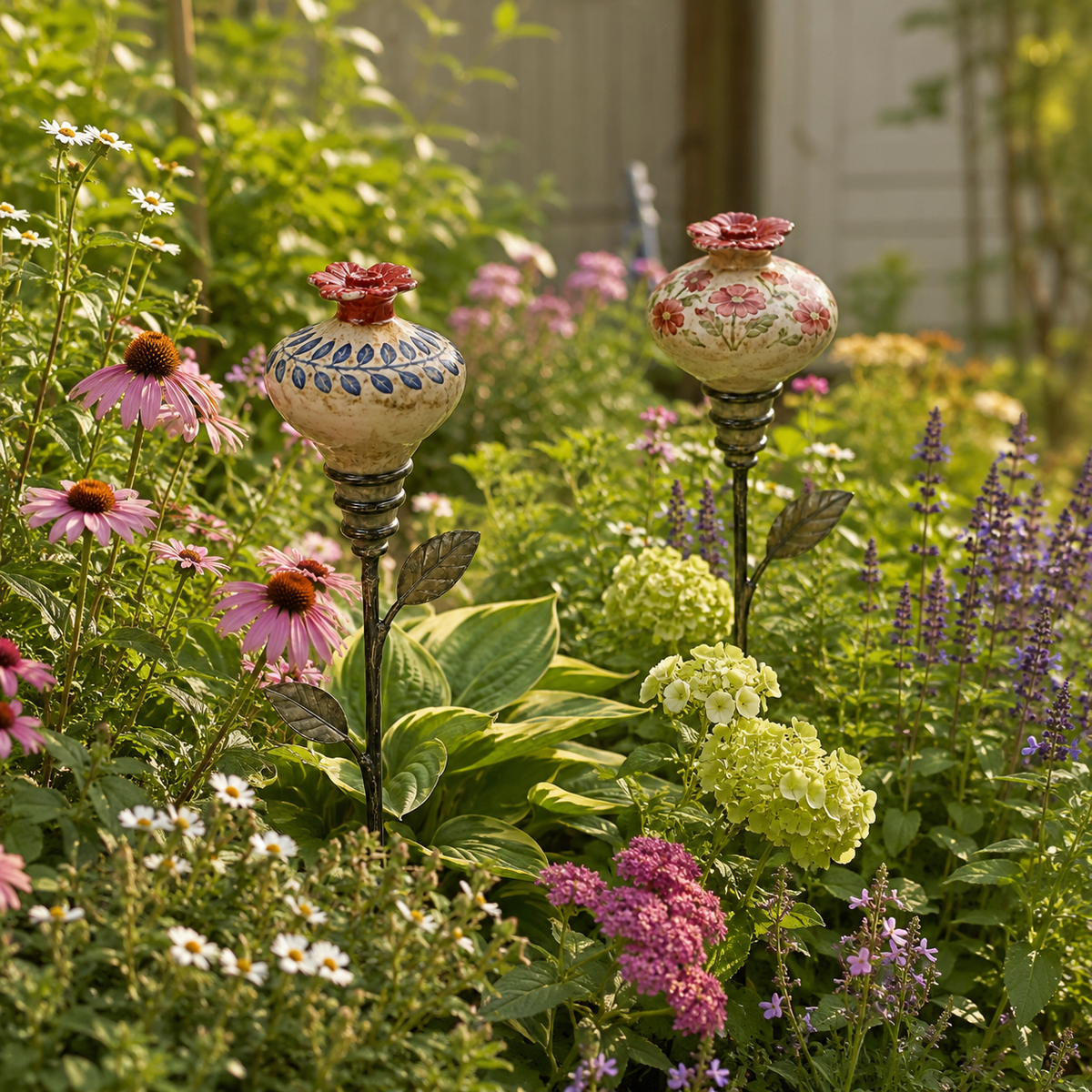 Ceramic Flower Hummingbird Feeder Romantic Garden Charm with a Vintage Touch