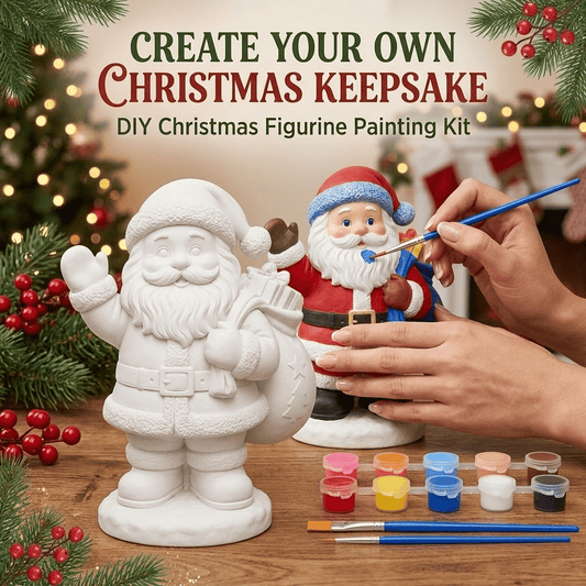 '- Beginner-Friendly DIY Christmas Figurine Painting Kit | Create Your Own Festive Holiday Decorations