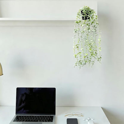3 Pack Artificial Hanging Potted Plants | Fake Hanging Greenery for Home, Office, Shelf, Wall, Balcony, Patio Decor