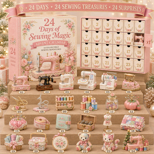 24 Days of Sewing Magic Advent Calendar 24 Collectible Sewing Miniatures for Crafters, Quilters & Sewing Lovers