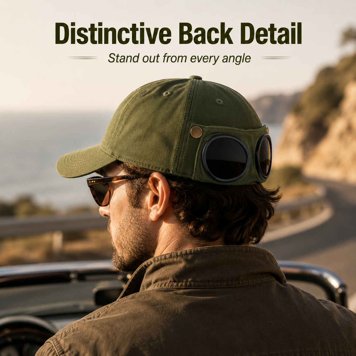 Men's Retro Pilot Baseball Cap Glasses-Ready Statement Style