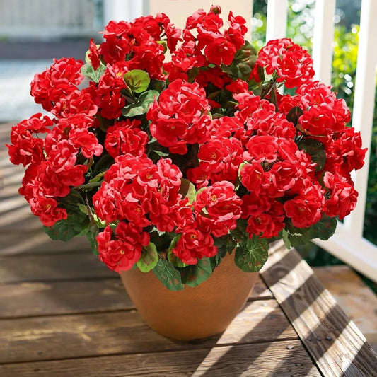 8 Bundles UV Resistant Artificial Geraniums