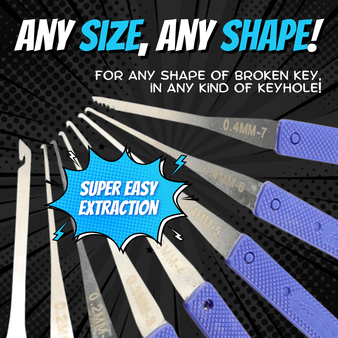 12 pc Broken Key Extractor and Removal Tool Set - Fix jammed locks and keyholes