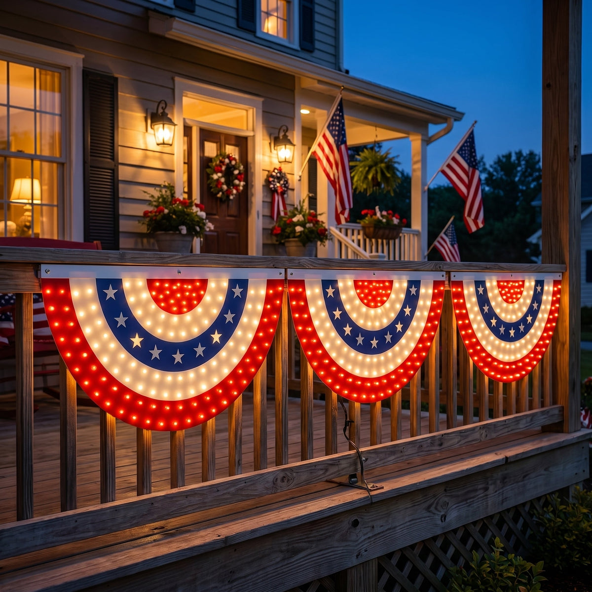 3 x 6 Ft LED Patriotic Bunting Banner for America s 250th