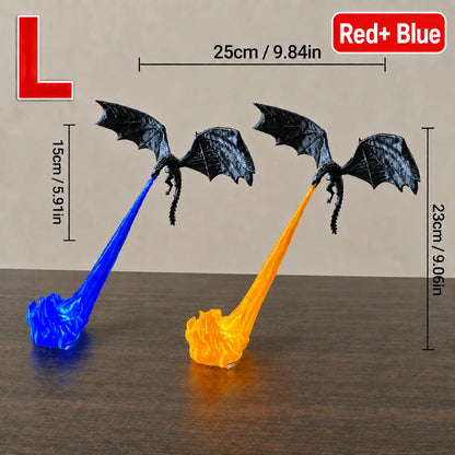 3D Printed Illuminated Dragon Flame Book Nook, Mystical Fantasy Bookshelf Decor with LED Light
