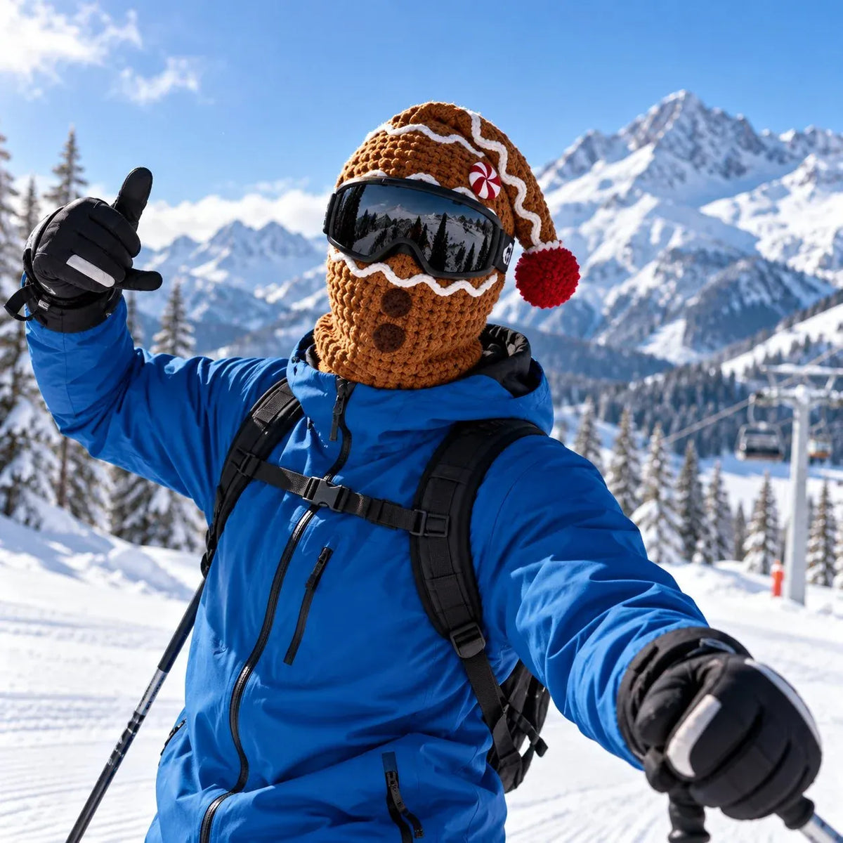 3D Christmas Knit Ski Mask | Warm Full-Face Cover in 3 Festive Styles for Ski Trips, Parties & Winter Adventures