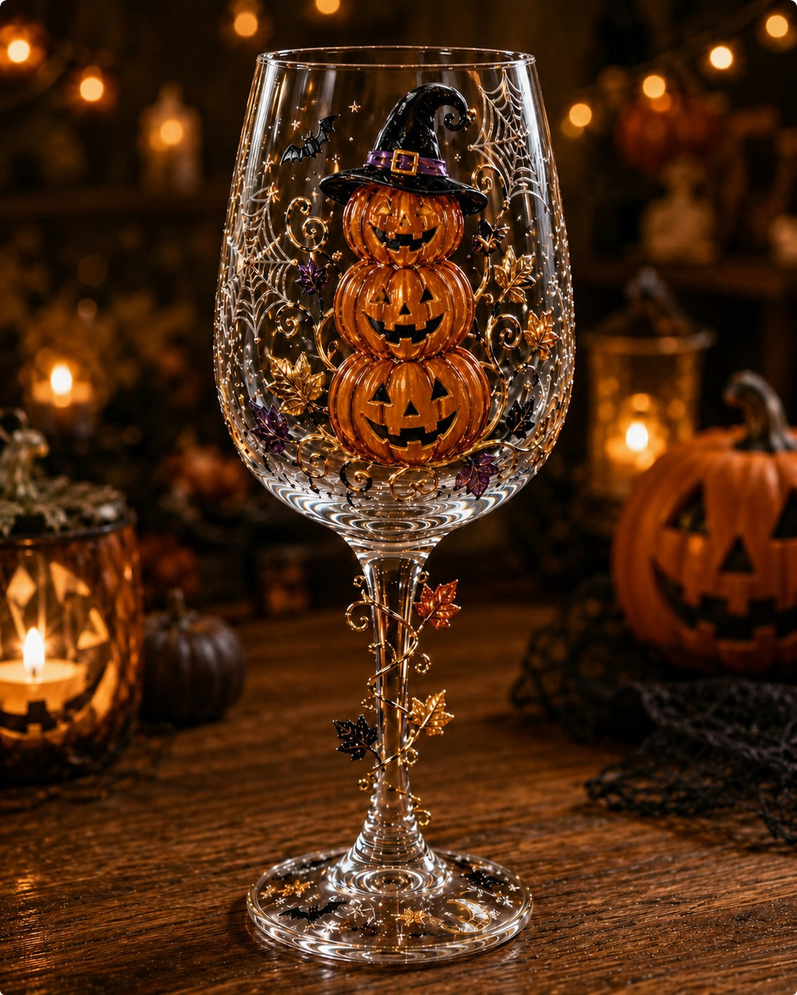 Halloween 3D Wine Glass Collection Gift Box Set