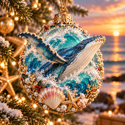 Coastal Christmas Ocean Legends 3D Marine Life Ornament Collection