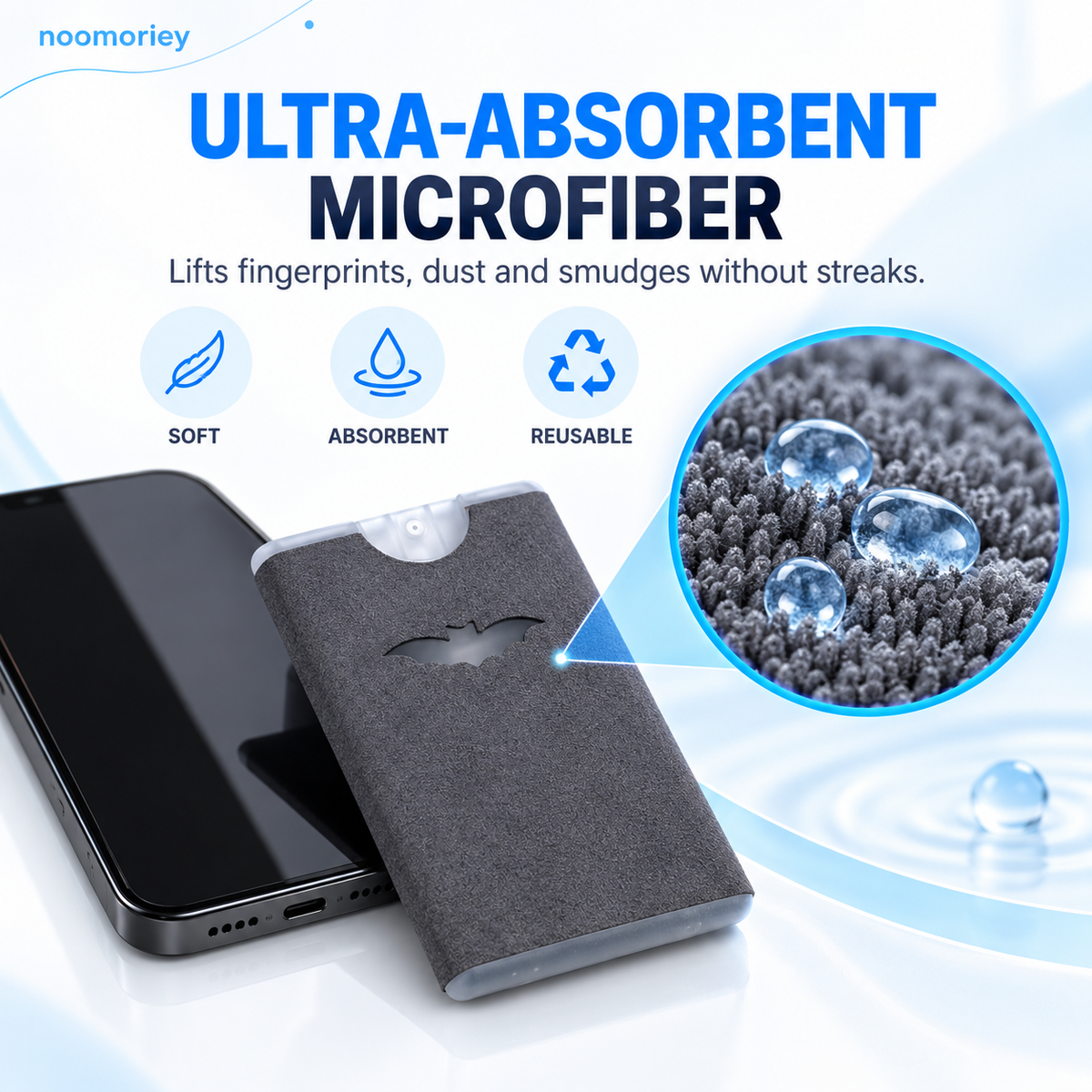 2-in-1 Portable Screen Cleaner Spray & Microfiber Cloth