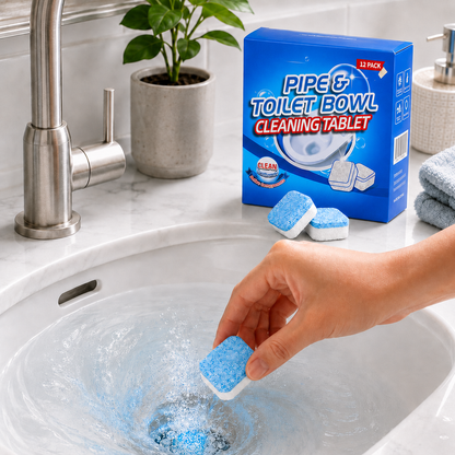Drain Cleaning Tablets 12 Pack For Sinks, Showers & Washing Machines