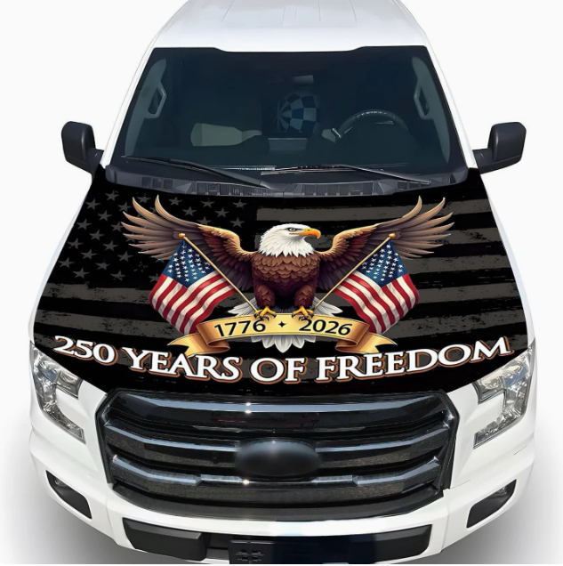 Patriotic American Flag Car Hood Cover