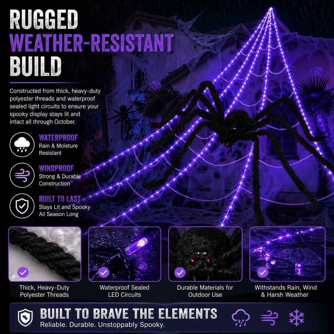 Halloween Sellers Halloween glowing spider web lights