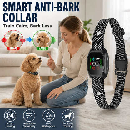 Anti Bark Collar Smart anti false triggering filters out other barks. IP67 waterproof & USB rechargeable worry free