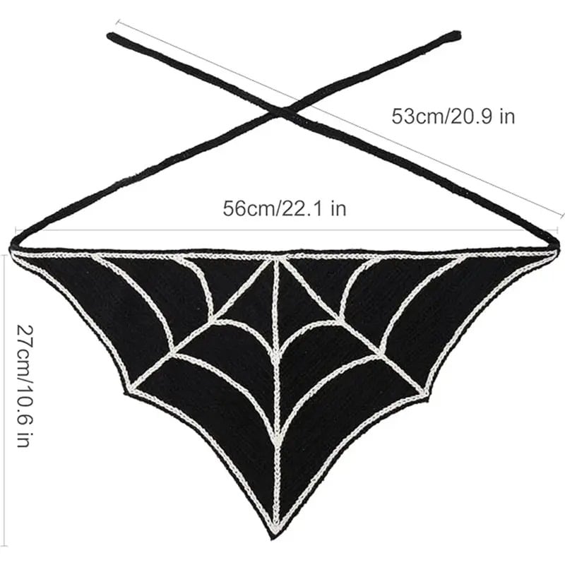 Halloween Spider Web Knit Headscarf