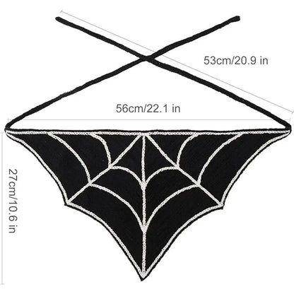 Halloween Spider Web Knit Headscarf