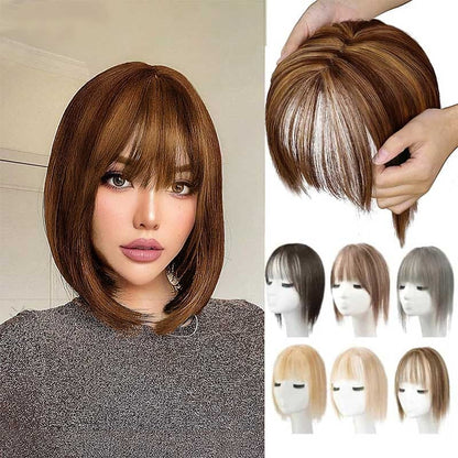 Superior Quality-Natural Hair Toppers With Bangs For Women