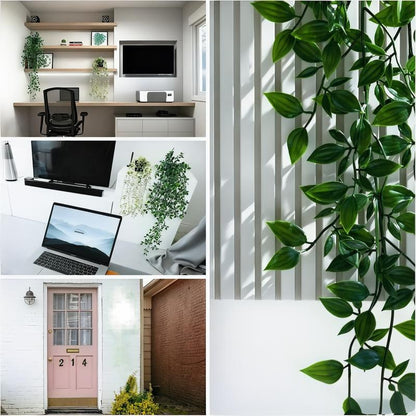 3 Pack Artificial Hanging Potted Plants | Fake Hanging Greenery for Home, Office, Shelf, Wall, Balcony, Patio Decor