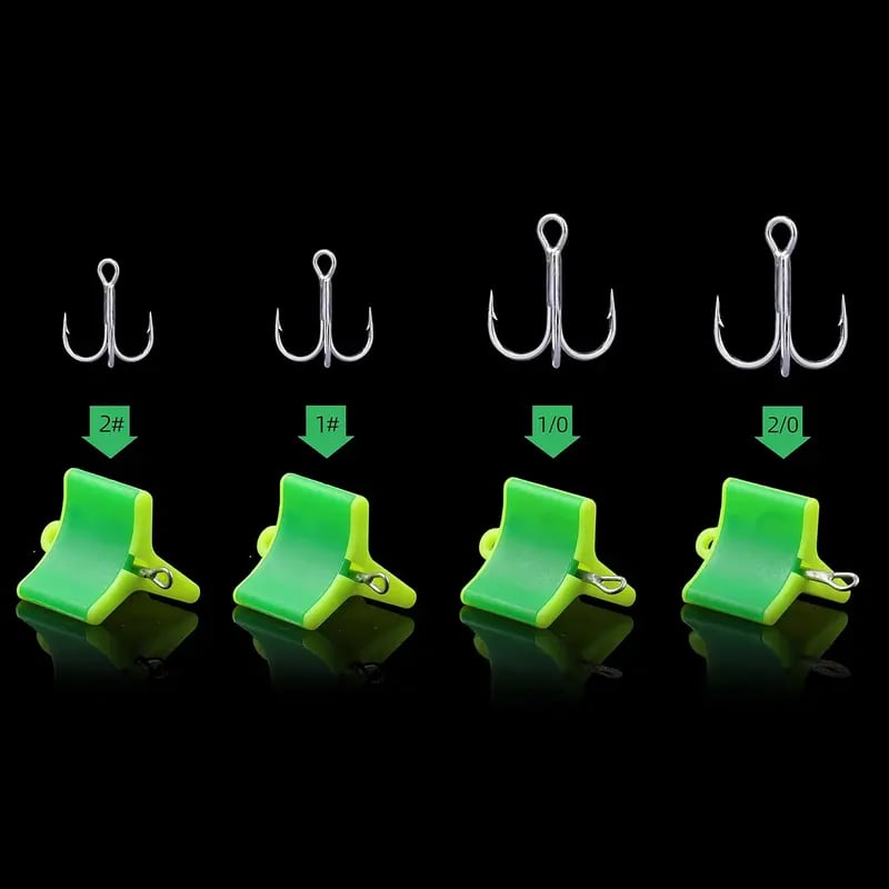 Spring Loaded Treble Hook Protector Caps --Keep Treble Hooks Covered, Organized &amp; Ready to Fish