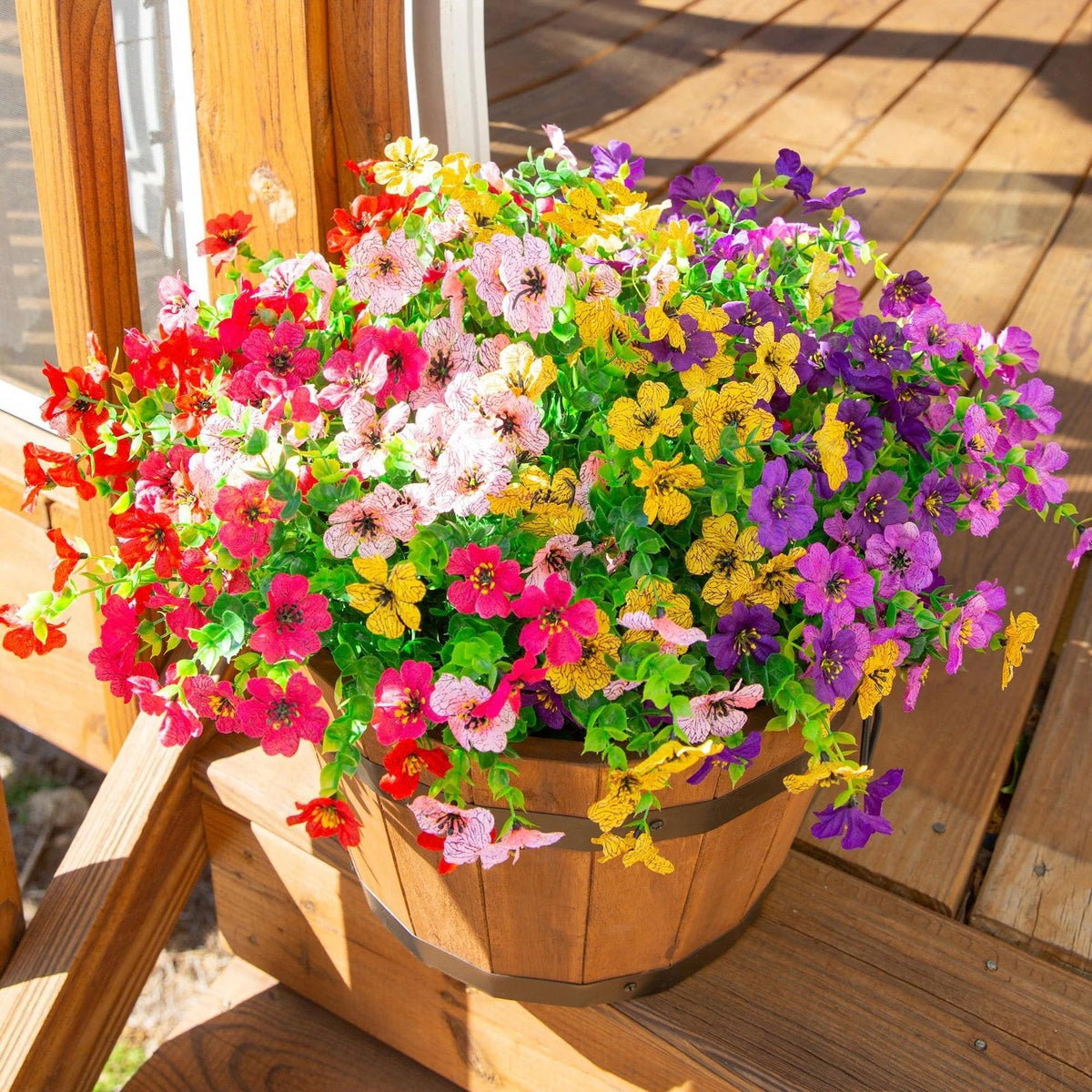 UV Resistant Artificial Flowers Fade-Free & Colorful for Garden, Patio, Home Decor