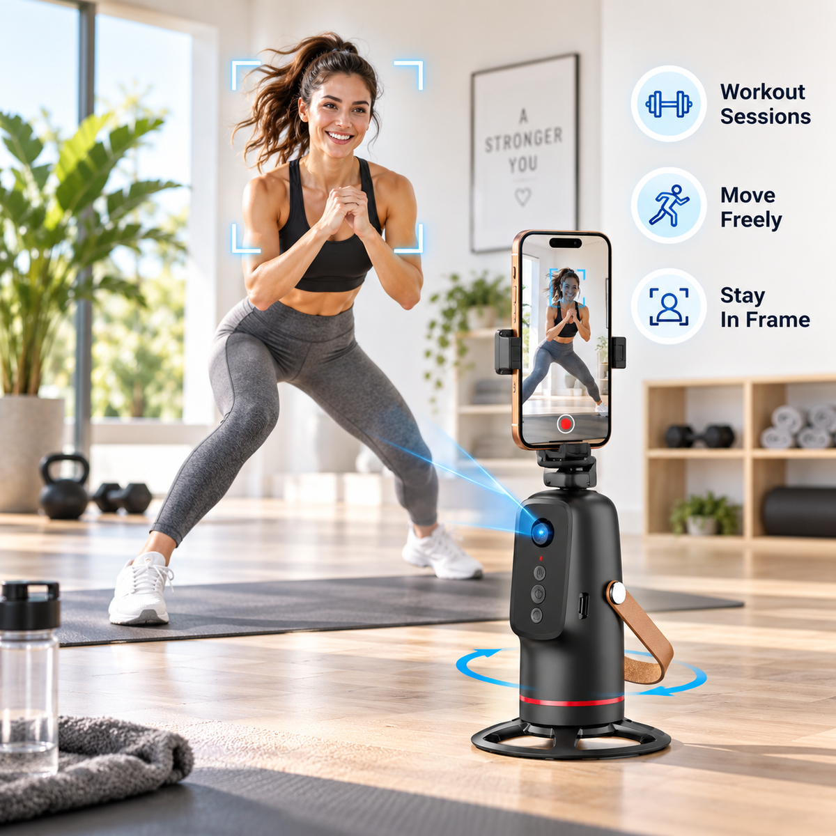360 Auto Face Tracking Phone Holder Gesture Control Hands-Free Vlogging Stand