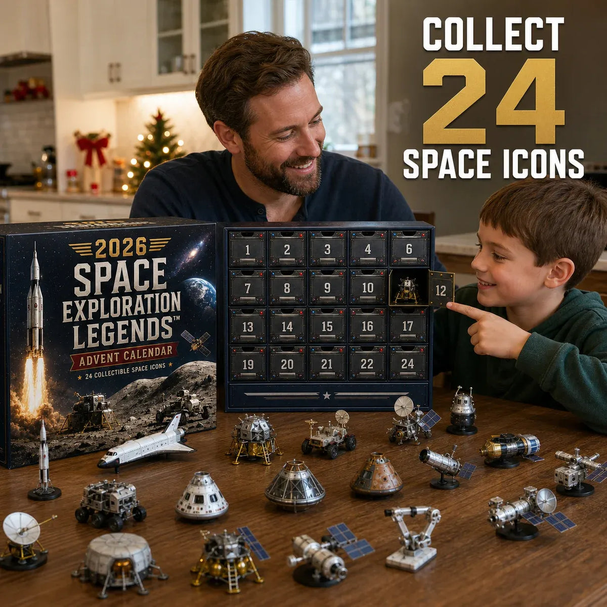 2026 Space Exploration Legends Advent Calendar 24 Days of Space Missions, 24 Collectible Surprises