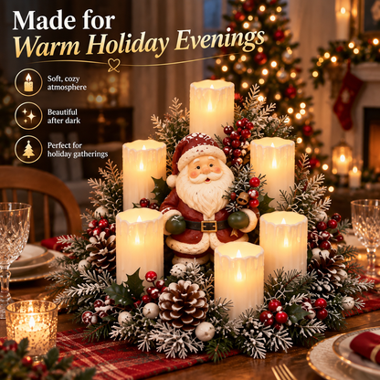 Christmas Santa Table Centerpiece Festive Winter Holiday Decor