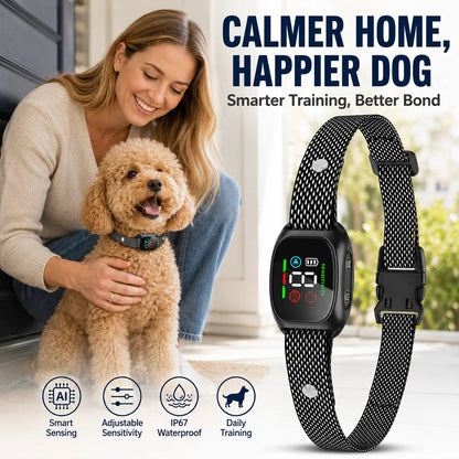 Anti Bark Collar Smart anti false triggering filters out other barks. IP67 waterproof & USB rechargeable worry free