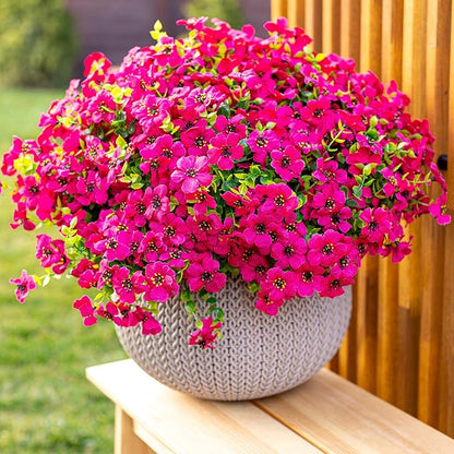 UV Resistant Artificial Flowers Fade-Free & Colorful for Garden, Patio, Home Decor