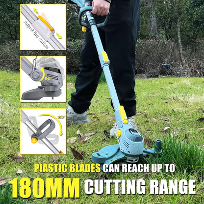2026 Upgraded Cordless Grass Trimmer with 3 Cutting Heads