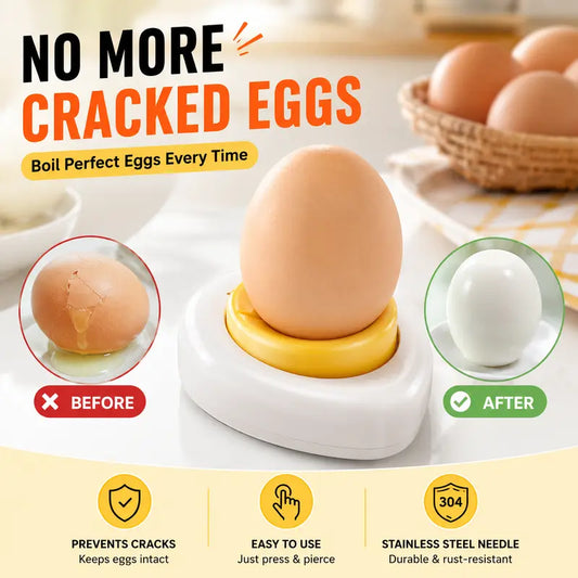 2-Pack Egg Piercer One-Press Stainless Steel Egg Pricker for Perfect Hard-Boiled Eggs