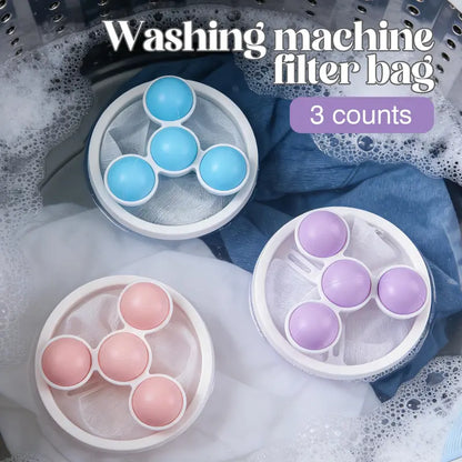 3 Counts Washing Machine Filter Bag